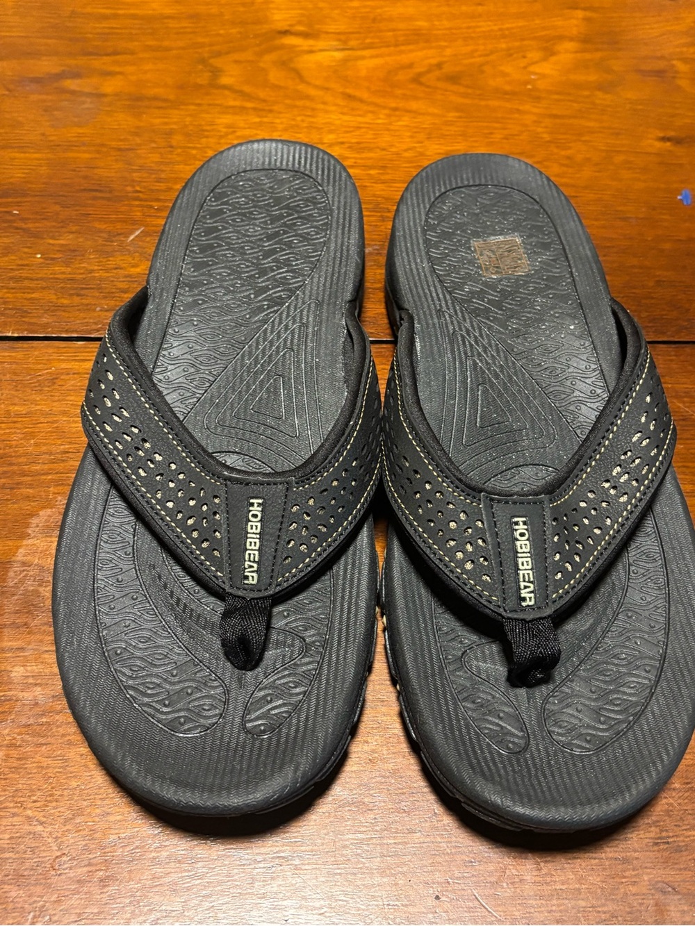 Hobibear Men’s Ramble Lite Wide-Toe Flip Flop Black Size 8.5 EU 41